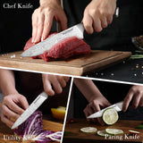 Darrahopens Home & Garden > Kitchenware > Kitchen Knives Warmot 3-Piece High Carbon Stainless Steel Cooking Knife Triple Riveted Handle with Gift Box(997-3)