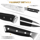 Darrahopens Home & Garden > Kitchenware > Kitchen Knives Warmot 3-Piece High Carbon Stainless Steel Cooking Knife Triple Riveted Handle with Gift Box(997-3)