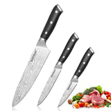 Darrahopens Home & Garden > Kitchenware > Kitchen Knives Warmot 3-Piece High Carbon Stainless Steel Cooking Knife Triple Riveted Handle with Gift Box(997-3)