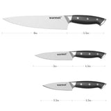 Darrahopens Home & Garden > Kitchenware > Kitchen Knives Warmot 3-Piece High Carbon Stainless Steel Ultra Chef Knife Set with Gift Box (317-3)
