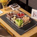 Darrahopens Home & Garden > Kitchenware > Kitchen Utensils 1-Piece 8-Compartment Snack Tray, BPA-Free Plastic Food-Grade Snack Organizer, Perfect for Nuts, Fruits, Candies, Potato Chips - Elegant Gold Decor for Home Entertainment, Party Snack Table Decoration, Party Snack Storage Box | Gold-Plated Tray