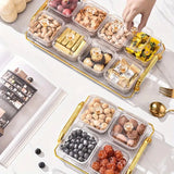 Darrahopens Home & Garden > Kitchenware > Kitchen Utensils 1-Piece 8-Compartment Snack Tray, BPA-Free Plastic Food-Grade Snack Organizer, Perfect for Nuts, Fruits, Candies, Potato Chips - Elegant Gold Decor for Home Entertainment, Party Snack Table Decoration, Party Snack Storage Box | Gold-Plated Tray