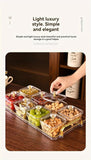 Darrahopens Home & Garden > Kitchenware > Kitchen Utensils 1-Piece 8-Compartment Snack Tray, BPA-Free Plastic Food-Grade Snack Organizer, Perfect for Nuts, Fruits, Candies, Potato Chips - Elegant Gold Decor for Home Entertainment, Party Snack Table Decoration, Party Snack Storage Box | Gold-Plated Tray
