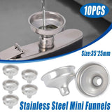 Darrahopens Home & Garden > Kitchenware > Kitchen Utensils 10 PCS Stainless Steel Small Funnel Set for Hip Flasks Camping Kitchen Use