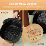 Darrahopens Home & Garden > Kitchenware > Kitchen Utensils 100 Pcs 16cm Round Disposable Unbleached Silicone Paper Dish Air-fryer Liner