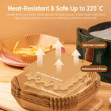 Darrahopens Home & Garden > Kitchenware > Kitchen Utensils 100 Pcs 16cm Round Disposable Unbleached Silicone Paper Dish Air-fryer Liner