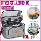 Darrahopens Home & Garden > Kitchenware > Kitchen Utensils 10L Insulated Lunch Bag Waterproof Cooler Bag with Strap for Picnic Work Travel