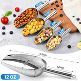Darrahopens Home & Garden > Kitchenware > Kitchen Utensils 12 oz (approx. 340.2 g) Stainless Steel Refrigerator Ice Scoop – Dishwasher safe metal scoop with long handle for ice makers, buckets, dog food, flour, and jars – perfect for bars, parties, and weddings