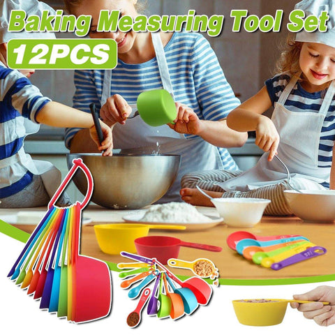 Darrahopens Home & Garden > Kitchenware > Kitchen Utensils 12PCS Plastic Measuring Spoon and Cup Set Baking Tools for Cake Milk Powder