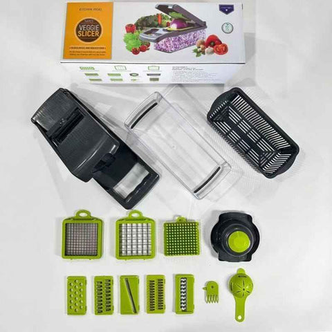 14-in-1 Vegetable Chopper (11 Blades+Spoon-shaped Tool)
