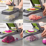 Darrahopens Home & Garden > Kitchenware > Kitchen Utensils 14-in-1 Vegetable Chopper (11 Blades+Square Tool)