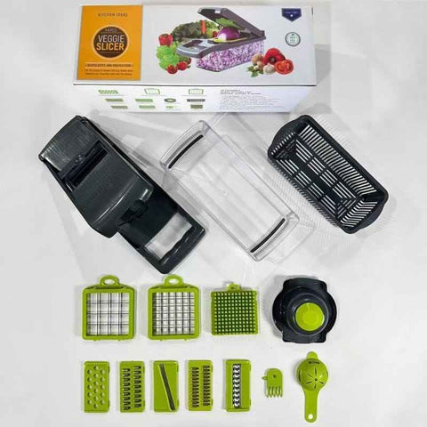 14-in-1 Vegetable Chopper (3 Blades+Spoon-shaped Tool)