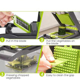 Darrahopens Home & Garden > Kitchenware > Kitchen Utensils 14-in-1 Vegetable Chopper (3 Blades+Square Tool)