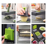 Darrahopens Home & Garden > Kitchenware > Kitchen Utensils 16-In-1 Multi-Functional Vegetable Chopper – Professional Onion Chopper with Handle, Kitchen Food Grater & Dicer with Containe In Australia - Darrahopens