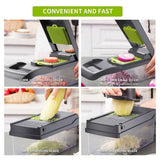 Darrahopens Home & Garden > Kitchenware > Kitchen Utensils 16-In-1 Multi-Functional Vegetable Chopper – Professional Onion Chopper with Handle, Kitchen Food Grater & Dicer with Containe In Australia - Darrahopens