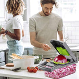 Darrahopens Home & Garden > Kitchenware > Kitchen Utensils 16-In-1 Multi-Functional Vegetable Chopper – Professional Onion Chopper with Handle, Kitchen Food Grater & Dicer with Containe In Australia - Darrahopens