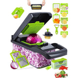 Darrahopens Home & Garden > Kitchenware > Kitchen Utensils 16-In-1 Multi-Functional Vegetable Chopper – Professional Onion Chopper with Handle, Kitchen Food Grater & Dicer with Containe In Australia - Darrahopens