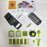 16-in-1 Vegetable Chopper (3 Blades+Spoon-shaped Tool)