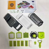 16-in-1 Vegetable Chopper (3 Blades+Square Tool)