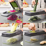Darrahopens Home & Garden > Kitchenware > Kitchen Utensils 16-in-1 Vegetable Chopper Slicer, Veggie Chopper, Food Chopper, Vegetable Cutter & Spiralizer - Kitchen Gadget Makes Slicing and Prepping Quick and Easy Meal Prep Tool In Australia - Darrahopens