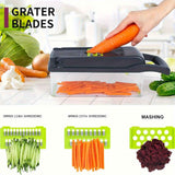 Darrahopens Home & Garden > Kitchenware > Kitchen Utensils 16-Piece Vegetable Chopper Set, Interchangeable Blades