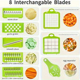 Darrahopens Home & Garden > Kitchenware > Kitchen Utensils 16-Piece Vegetable Chopper Set, Interchangeable Blades