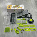 Darrahopens Home & Garden > Kitchenware > Kitchen Utensils 16-Piece Vegetable Chopper Set, Interchangeable Blades
