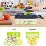 Darrahopens Home & Garden > Kitchenware > Kitchen Utensils 16-Piece Vegetable Chopper Set, Interchangeable Blades