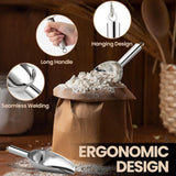 Darrahopens Home & Garden > Kitchenware > Kitchen Utensils 18 oz (approx. 510.3 g) Stainless Steel Fridge Ice Scoop – Dishwasher safe metal scoop with long handle for ice makers, buckets, dog food, flour, and jars – perfect for bars, parties, and weddings