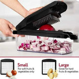 Darrahopens Home & Garden > Kitchenware > Kitchen Utensils 18-Piece Black-White Multi-Function Vegetable Chopper & Slicer Set - Rotary Grater with 5 Muti-Style Stainless Steel Blades for Home Kitchen