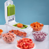 Darrahopens Home & Garden > Kitchenware > Kitchen Utensils 18-Piece Black-White Multi-Function Vegetable Chopper & Slicer Set - Rotary Grater with 5 Muti-Style Stainless Steel Blades for Home Kitchen