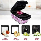 Darrahopens Home & Garden > Kitchenware > Kitchen Utensils 18-Piece White-Green Multi-Function Vegetable Chopper & Slicer Set - Rotary Grater with 5 Muti-Style Stainless Steel Blades for Home Kitchen