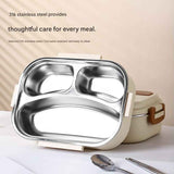 Darrahopens Home & Garden > Kitchenware > Kitchen Utensils 2 Grids 316 Stainless Steel Insulated Lunch Box with Compartments Large Capacity Bento Box with Insulated Bag
