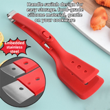 Darrahopens Home & Garden > Kitchenware > Kitchen Utensils 2-in-1 Black Silicone Spatula Tongs with Locking Clip & Oil Drainage - Non-Stick Heat Resistant Food Flipper & Kitchen Clamp