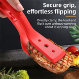 Darrahopens Home & Garden > Kitchenware > Kitchen Utensils 2-in-1 Marble Pattern Silicone Spatula Tongs with Locking Clip & Oil Drainage - Non-Stick Heat Resistant Food Flipper & Kitchen Clamp