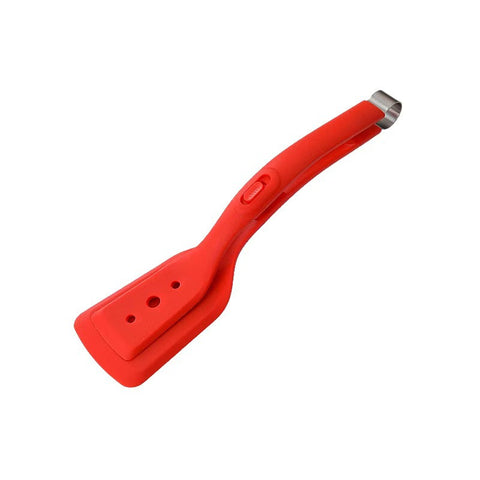 Darrahopens Home & Garden > Kitchenware > Kitchen Utensils 2-in-1 Red Silicone Spatula Tongs with Locking Clip & Oil Drainage - Non-Stick Heat Resistant Food Flipper & Kitchen Clamp