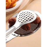 Darrahopens Home & Garden > Kitchenware > Kitchen Utensils 2-in-1 Stainless Steel Food Clamp – Kitchen Tongs with Skimmer & Slotted Spoon, Oil Drain Fryer Tool In Australia - Darrahopens