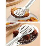 Darrahopens Home & Garden > Kitchenware > Kitchen Utensils 2-in-1 Stainless Steel Food Clamp – Kitchen Tongs with Skimmer & Slotted Spoon, Oil Drain Fryer Tool In Australia - Darrahopens