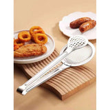 Darrahopens Home & Garden > Kitchenware > Kitchen Utensils 2-in-1 Stainless Steel Food Clamp – Kitchen Tongs with Skimmer & Slotted Spoon, Oil Drain Fryer Tool In Australia - Darrahopens