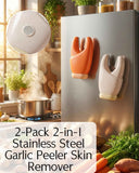 Darrahopens Home & Garden > Kitchenware > Kitchen Utensils 2-Pack 2-in-1 Stainless Steel Garlic Peeler Skin Remover, Multifunctional Efficient Vegetable Peeler for Carrots, Ginger, Kitchen Tool That Avoids Garlic Smell on Your Hands（Beige） In Australia - Darrahopens