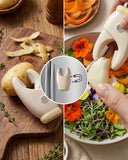 Darrahopens Home & Garden > Kitchenware > Kitchen Utensils 2-Pack 2-in-1 Stainless Steel Garlic Peeler Skin Remover, Multifunctional Efficient Vegetable Peeler for Carrots, Ginger, Kitchen Tool That Avoids Garlic Smell on Your Hands（Beige） In Australia - Darrahopens