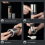 Darrahopens Home & Garden > Kitchenware > Kitchen Utensils 2 Pack 2-in-1 Stainless Steel Manual Spice Grinder Dual Head Salt and Pepper Mill with Adjustable Coarseness for Australian BBQ Kitchen and Travel
