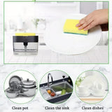 Darrahopens Home & Garden > Kitchenware > Kitchen Utensils 2-Pack Black Kitchen Press-Type Dish Soap Dispenser & Sponge Caddy - 2-in-1 Automatic Liquid Pump for Dish Scrubbers & Scouring Pads