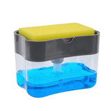 Darrahopens Home & Garden > Kitchenware > Kitchen Utensils 2-Pack Black Kitchen Press-Type Dish Soap Dispenser & Sponge Caddy - 2-in-1 Automatic Liquid Pump for Dish Scrubbers & Scouring Pads