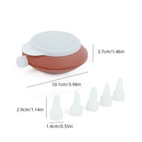 Darrahopens Home & Garden > Kitchenware > Kitchen Utensils 2-Pack Food Grade Silicone Macaron Piping Pot Squeezer with 5 Interchangeable Nozzles for Dessert Decorating and Home Baking Essentials