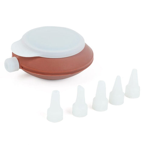 Darrahopens Home & Garden > Kitchenware > Kitchen Utensils 2-Pack Food Grade Silicone Macaron Piping Pot Squeezer with 5 Interchangeable Nozzles for Dessert Decorating and Home Baking Essentials