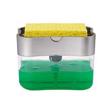 Darrahopens Home & Garden > Kitchenware > Kitchen Utensils 2-Pack Grey Kitchen Press-Type Dish Soap Dispenser & Sponge Caddy - 2-in-1 Automatic Liquid Pump for Dish Scrubbers & Scouring Pads