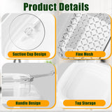 Darrahopens Home & Garden > Kitchenware > Kitchen Utensils 2-Pack Kitchen Sink Drain Basket – White Suction Mount Strainer for Food Waste, Tea Leaves & Vegetables – Space-Saving Filter with Top Storage (White)
