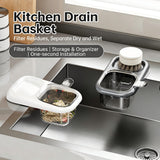 Darrahopens Home & Garden > Kitchenware > Kitchen Utensils 2-Pack Kitchen Sink Drain Basket – White Suction Mount Strainer for Food Waste, Tea Leaves & Vegetables – Space-Saving Filter with Top Storage (White)