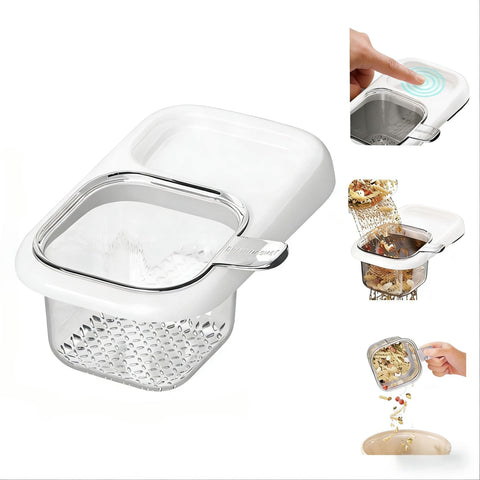 Darrahopens Home & Garden > Kitchenware > Kitchen Utensils 2-Pack Kitchen Sink Drain Basket – White Suction Mount Strainer for Food Waste, Tea Leaves & Vegetables – Space-Saving Filter with Top Storage (White)